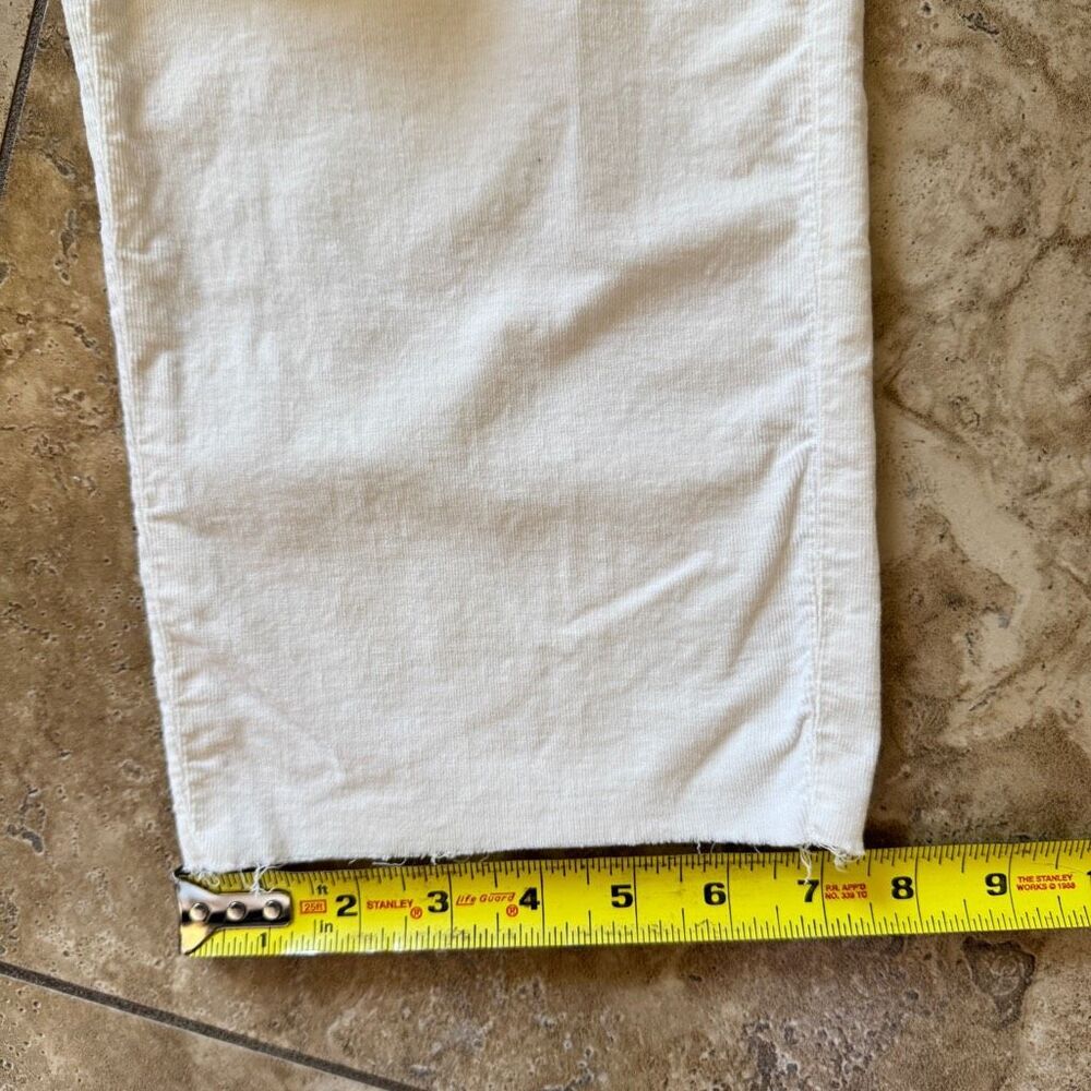 Frank & Eileen Kinsale Pants Size 2 White Raw Hem Cotton Micro Corduroy Stretch - Picture 16 of 16